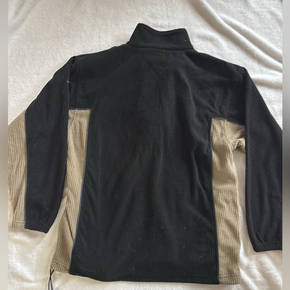 Adolfo Men's large Black and Tan pull over 1/2 zip warm sweater